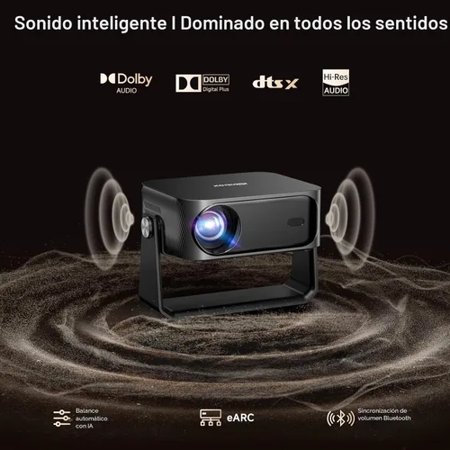 Miniatura 3 de [2000 ANSI/enfoque automático y Keystone/aplicación integrada] Proyector 4K para exteriores con WiFi y Bluetooth, proyector portátil inteligente