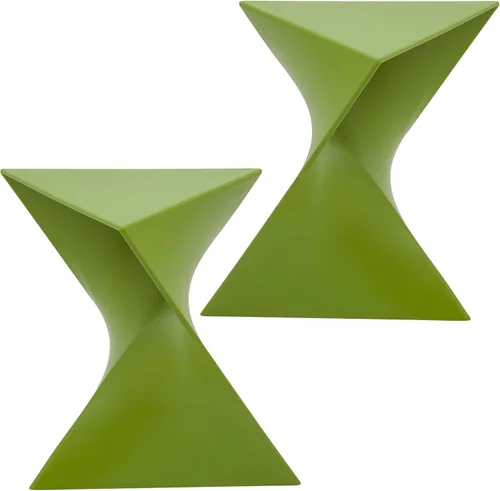 Miniatura 15 de LeisureMod Randolph - Mesa auxiliar apilable de 15.75 pulgadas, resistente a la intemperie, versátil mesa auxiliar triangular de plástico para sala