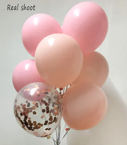 Miniatura 2 de Globos de confeti de oro rosa y rosa - 50 unidades, 12 pulgadas, para decoraciones de fiesta de cumpleaños