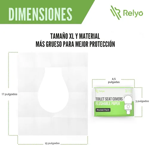 Miniatura 5 de Funda de asiento de inodoro de papel desechable (paquete de 50) – XL para adultos y niños, suministros de viaje 100% biodegradables, esenciales