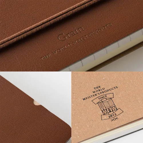 Miniatura 8 de DESIGNPHIL 15223006 Midori Ring Notebook, grano, deformación B6, marrón oscuro
