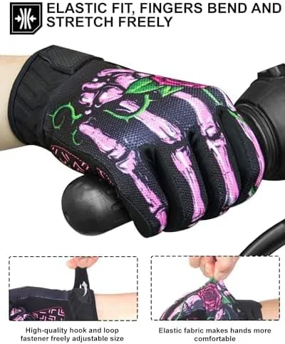 Miniatura 4 de RIGWARL Guantes de motocicleta para hombres y mujeres, pantalla táctil, guantes ligeros antideslizantes para motocross