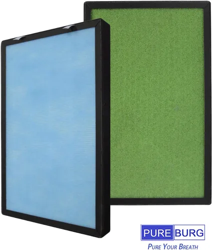 Miniatura 3 de PUREBURG Filtro de repuesto compatible con el purificador de aire Brondell Horizon O2+ P200 PHZF-21, paquete de 2 unidades H13 HEPA de carbón