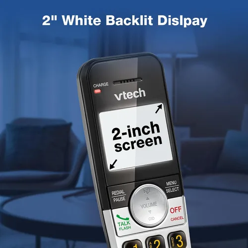 Miniatura 4 de VTech Teléfono inalámbrico de 2 auriculares con pantalla grande y botones grandes, DECT 6.0 con identificador de llamadas/llamada en espera, altavoz