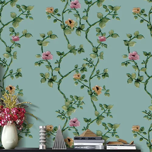 Miniatura 9 de 8190-10M - Papel tapiz vintage para despegar y pegar, 17.7 pulgadas x 32.8 pies, flores beige, papel de contacto extraíble, autoadhesivo