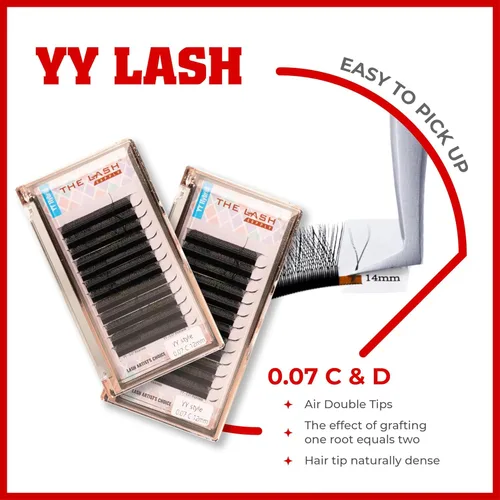 Miniatura 2 de THE LASH SUPPLY YY - Extensiones de pestañas híbridas profesionales, rizo C/D, 0.354-0.591 in de longitud, 0.07 de grosor, pestañas postizas negras