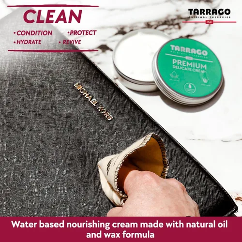 Miniatura 2 de Tarrago Crema Delicada - Crema nutritiva y limpiadora prémium para artículos de cuero con aceites naturales y aloe vera, Varios