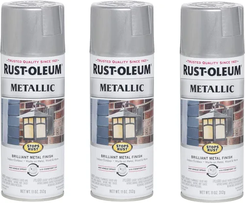Miniatura 45 de Rust-Oleum 313142 Stops Rust Pintura en Aerosol Metálica, 11 onzas, Bronce Champán