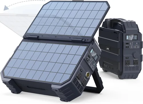 BLAVOR Estación de energía portátil de 1600 W (pico 3200 W), panel solar integrado, batería LiFePO4 de 1024 Wh, carga rápida USB-C de 100 W,