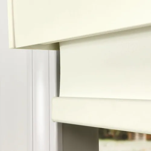 Miniatura 4 de Calyx INTERIORS Persiana enrollable opaca con cenefa, persiana aislante térmica, inalámbrica, 22 pulgadas de ancho x 60 pulgadas de alto, color crema