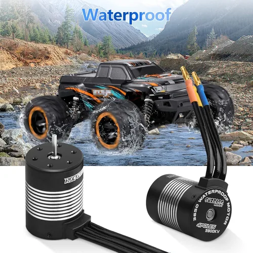 Miniatura 6 de Motor sin escobillas para coche RC 1/10 540 3650 5200KV con eje de 3.175 mm de alta velocidad, motor impermeable para la mayoría de las piezas