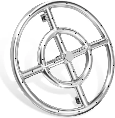 Hiorucet Quemador de anillos para hoguera de 12 pulgadas para piezas de repuesto para fogatas de gas natural y propano, inserto quemador redondo de