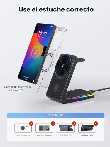 Miniatura 6 de Cargador inalámbrico magnético para Samsung Galaxy S26 Ultra, estación de carga inalámbrica 3 en 1 para Samsung Watch 8, soporte de cargador