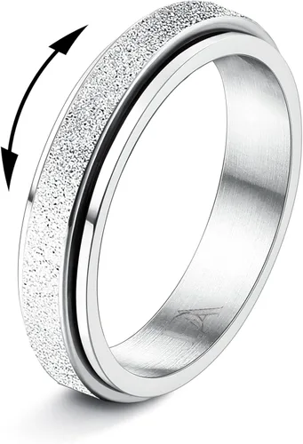 Miniatura 7 de Diamday Anillos para la ansiedad para mujeres y hombres, 2 0.157 in, anillo giratorio de acero de titanio para aliviar la ansiedad y el estrés