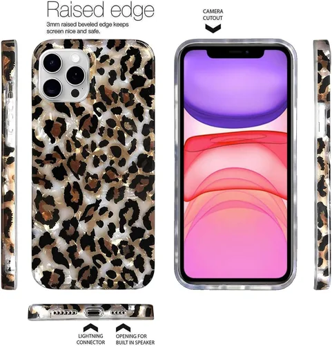 Miniatura 5 de J.west Funda compatible con iPhone 11 Pro Max de 6.5 pulgadas, diseño de leopardo para mujeres y niñas, bonito diseño de patrón de guepardo, funda