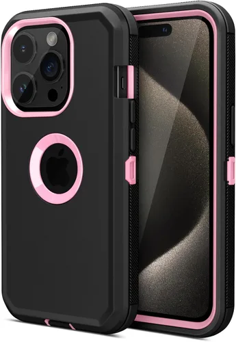 Miniatura 14 de Jiunai Funda para iPhone 15 Pro Max de Servicio Pesado con Protección contra Caídas Sin Pantalla de Doble Capa Resistente a Golpes Deportiva