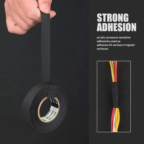 Miniatura 5 de Cinta de arnés de cables de 3/4 pulgadas x 82 pies (2 rollos), cinta eléctrica de tela automotriz de alta temperatura, alta resistencia a