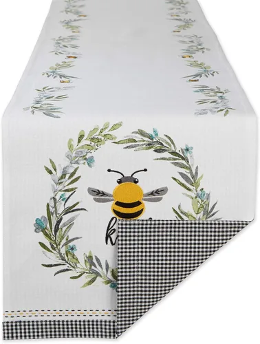 Miniatura 10 de DII Bumblebee Checkered Kitchen Collection, juego de manteles individuales reversibles, 13x19, Bee Kind Gingham, 4 piezas