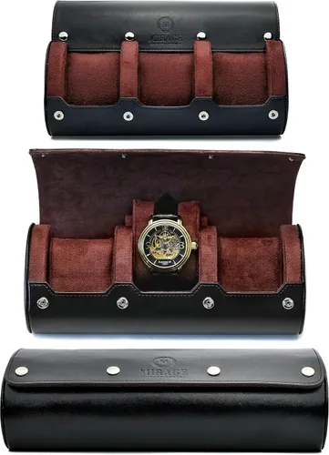Organizador de cajas de reloj para relojes, estuche de viaje para hombres y mujeres, funda de transporte de 3 relojes y exhibición, color negro jade