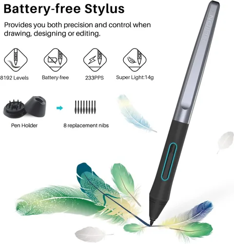 Miniatura 4 de HUION Inspiroy H640P - Tableta de dibujo, arte digital de 6 x 4 pulgadas con lápiz capacitivo sin batería, presión de bolígrafo 8192, 6 teclas
