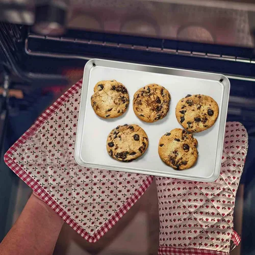 Miniatura 7 de Teamfar, charola compacta de acero inoxidable para horno, charola para horno profesional, 8 pulgadas x 10 pulgadas x 1 pulgada, resistente
