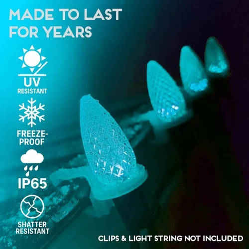 Miniatura 2 de Iluminación para fiestas. Repuesto de foco para luces de navidad de LED facetado C9 para tomas E17, nivel comercial con ahorro de energía. Focos