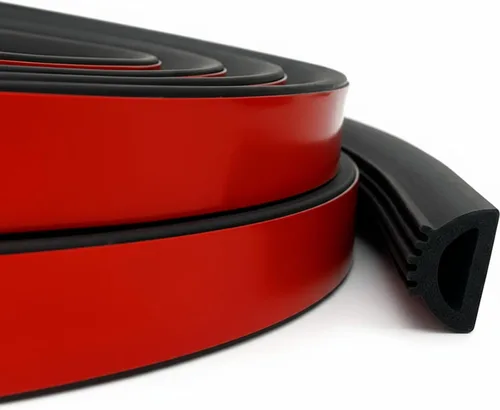 Miniatura 9 de Pangda Tira de sellado de 4 m en forma de D de goma para clima, espuma autoadhesiva, tira de sello de EPDM para reducción de ruido, impermeable y a