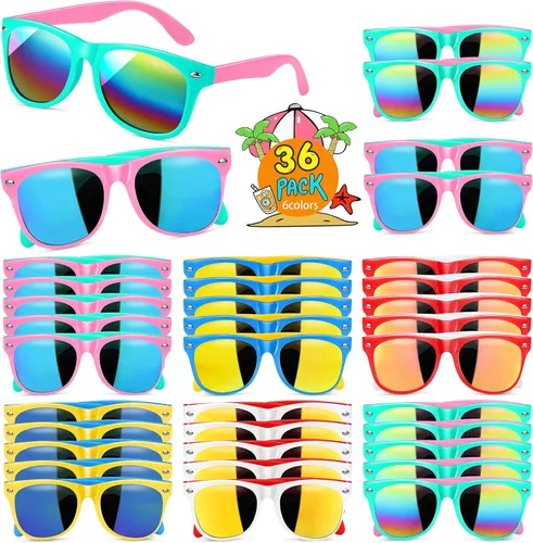 GINMIC Gafas de sol para niños, regalos de fiesta a granel, paquete de 36 unidades, regalos para el día de San Valentín, protección UV 400, lentes