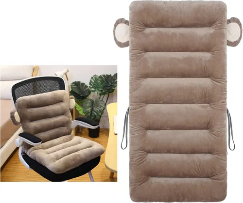 Miniatura 14 de ELFJOY Cojín para Silla de Oficina 85cm Cojín para Silla de Oficina Cojín de Asiento con Soporte Lumbar Cojín para Silla de Descanso con Banda