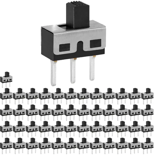 Miniatura 9 de Interruptor deslizante Montaje en panel 3 Pasador de soldadura ON/OFF 2 Posiciones 50Pcs