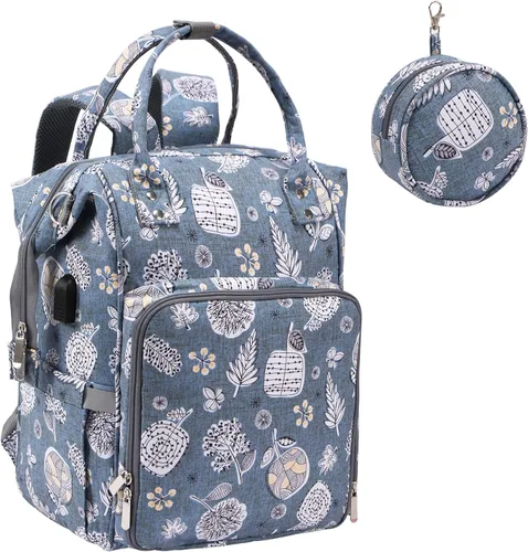 Miniatura 11 de crochet bag,knitting bagBackpack and Tote Bag Storage Bag ，Large capacityYarn Storage Organizer Travel Crochet Bag Women Carrying Crochet Rosa y Gris