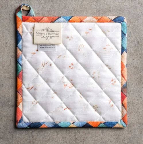 Miniatura 7 de Maison d' Hermine Juego de soportes para ollas 100% algodón, resistentes al calor, almohadillas calientes de 8 x 8 pulgadas con lazo para 04
