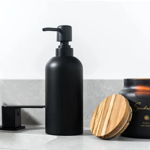 Miniatura 5 de Dispensador de jabón – Botella de resina recargable para champú, gel de ducha, loción, jabón – Accesorios decorativos modernos para cocina, baño