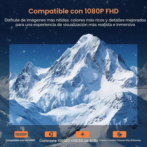 Miniatura 5 de WISHOLY Mini proyector con WiFi y Bluetooth, proyector de películas portátil con rotación de 180°, compatible con 1080P HD, corrección vertical