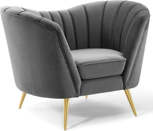 Miniatura 13 de Modway EEI-3874-PNK Opportunity Channel - Sillón de terciopelo copetudo en color rosa