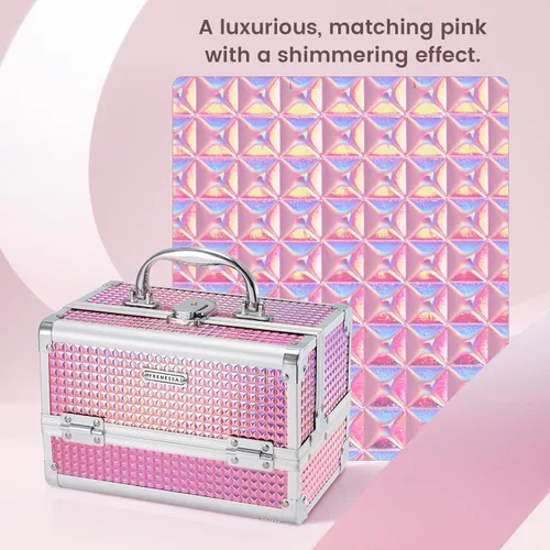 Miniatura 8 de Estuche de Tren de Maquillaje FRENESSA Caja de Maquillaje Organizador Portátil Estuche de Cosméticos para Viaje Estuche de Maquillaje con Espejo