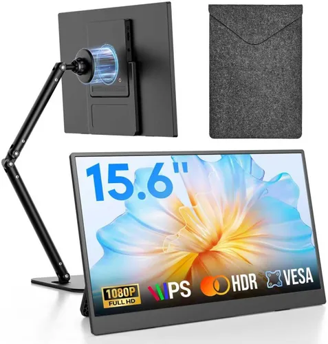 Miniatura 11 de Monitor portátil para portátil FHD 15.6 "1080P Ultra-Slim USB-C y HDMI Segunda pantalla externa para portátil Monitor de viaje Dual Altavoz-Screen