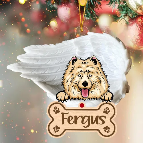 Miniatura 79 de Adorno de perro afgano de 1 ángel, adorno acrílico 2D personalizado conmemorativo para perros, regalo por pérdida de mascotas, regalo