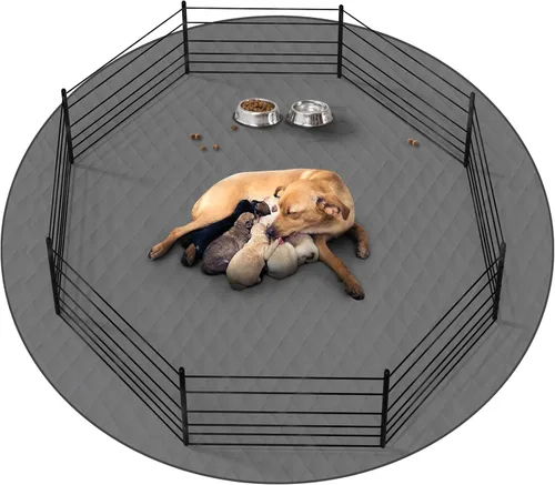 Miniatura 9 de CoolShields - Alfombrilla lavable para orines de cachorro, 72 X 72 extra grande, tapete impermeable para entrenamiento de parto en corralito, jaula