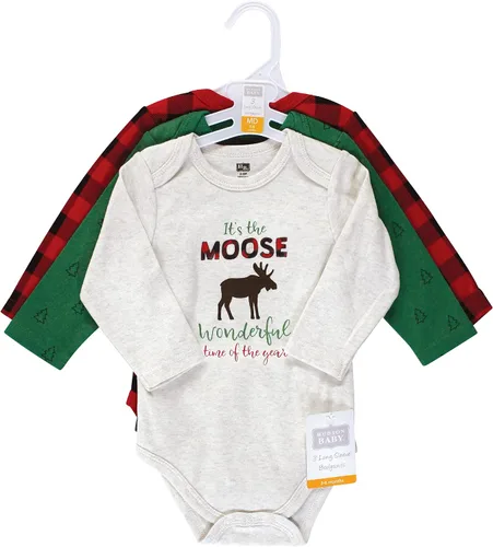 Miniatura 27 de Hudson Baby Body unisex de algodón de manga larga para bebé, leopardo rosa rojo