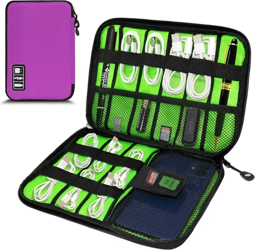 Miniatura 20 de Organizador de Electrónica, Funda Organizadora de Cables de Viaje, Bolsas Organizadoras de Cables Portátiles, Estuche de Almacenamiento