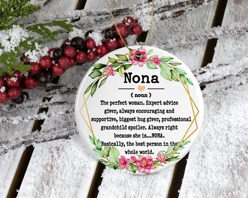 Miniatura 2 de Nona Noun Ornamento – Adorno de Navidad para Nona – Adorno para el Día de la Madre – Regalos sin definición – Recuerdo impreso en un lado