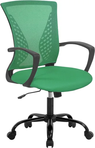 Miniatura 14 de Silla de oficina de malla, silla de escritorio, silla para computadora, con soporte lumbar, reposabrazos, giratoria, ajustable, ergonómica