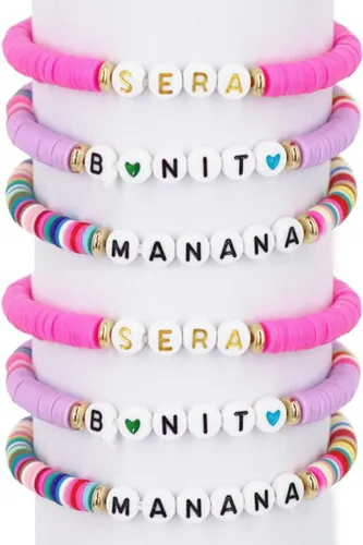 Shelling Home Karol G - Pulseras inspiradas en la pulsera Manana Sera Bonito Bichota, joyería para mujeres y niñas, Nailon, No