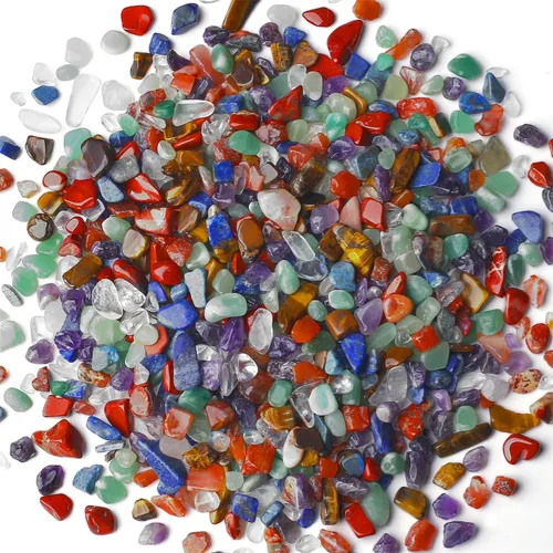 Miniatura 9 de 1 libra de amatista, grava de acuario, piedras naturales, chips de cristal de curación, piedras preciosas a granel, piedras trituradas y aplastadas
