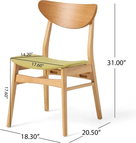 Miniatura 3 de Christopher Knight Home Sillas de comedor de tela de anís, juego de 2 piezas, té verde