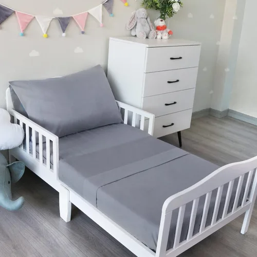 Miniatura 8 de Biloban Juego de sábanas de 3 piezas para niños, juego de ropa de cama de microfibra, incluye sábana para colchón de cuna, sábana plana y funda