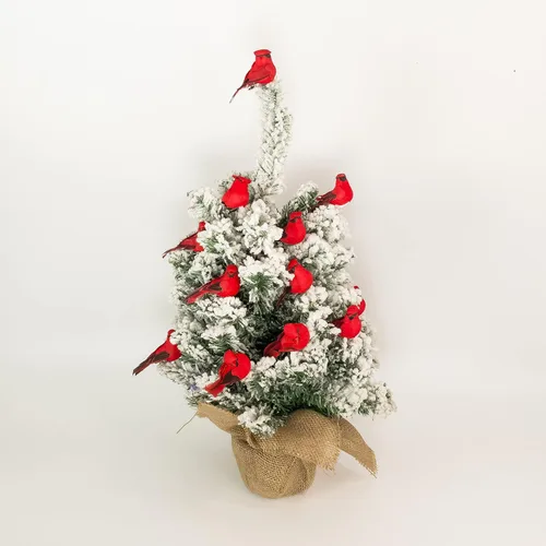 Miniatura 2 de Decoraciones de adorno para árbol de Navidad con clip cardenal – Juego de 12 plumas rojas cada una mide 2.8 pulgadas de largo (A)