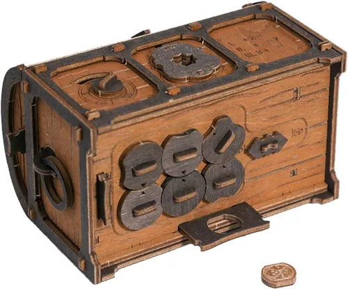 Miniatura 6 de WOODEN.CITY Caja de rompecabezas cofre del tesoro para adultos – Rompecabezas de madera 3D, caja de misterio, juego de escape y acertijo cerebral