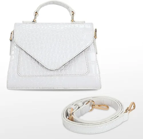 Miniatura 7 de FAMYPAL Bolsos cruzados de cocodrilo para mujer, bolso pequeño de moda para teléfono, bolso de mano con asa superior para mujer